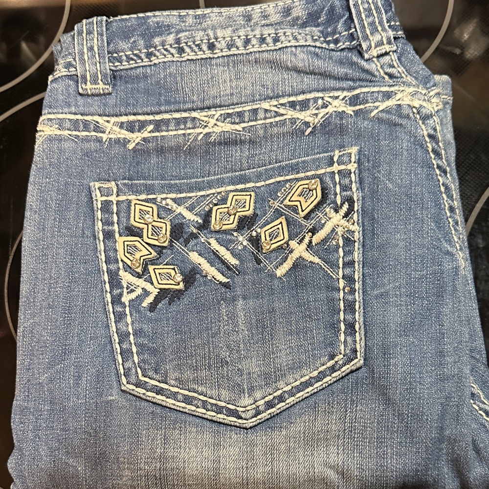 Rock & Roll Cowgirl Blue Boot Cut Jeans 31x34